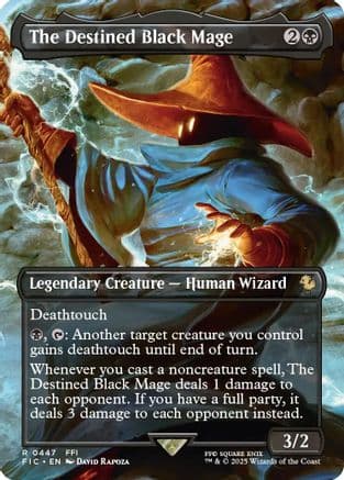 The Destined Black Mage (Borderless) |  Foil (447) [Commander: FINAL FANTASY]