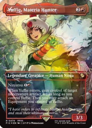 Yuffie, Materia Hunter (Borderless) (Chocobo Track Foil) |  Foil (470) [Commander: FINAL FANTASY]