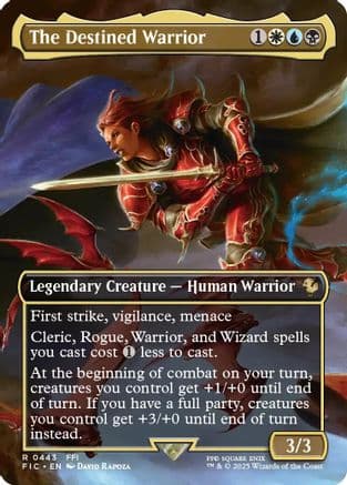 The Destined Warrior (Borderless) |  Foil (443) [Commander: FINAL FANTASY]