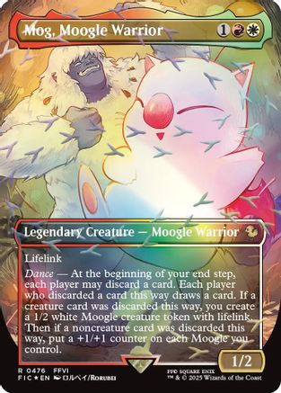 Mog, Moogle Warrior (Borderless) (Chocobo Track Foil) |  Foil (476) [Commander: FINAL FANTASY]