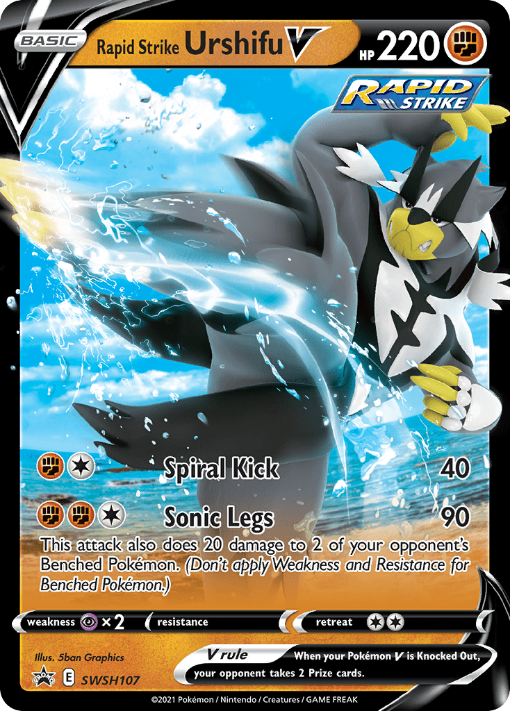Rapid Strike Urshifu V SWSH107/307 - SWSH Sword & Shield Promo Cards Holofoil