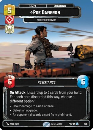 Poe Dameron - Quick to Improvise | Foil (158)  [Sector and Regional Promos Season 1]