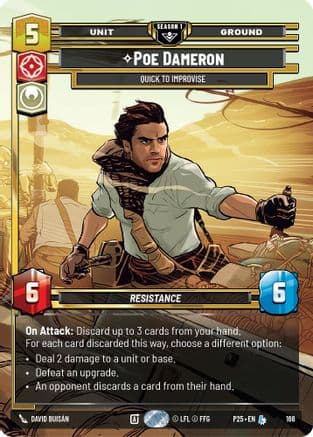 Poe Dameron - Quick to Improvise (168) | Foil (168)  [Sector and Regional Promos Season 1]
