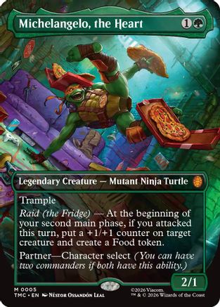 Michelangelo, the Heart (Borderless) |  (005) [Commander: Teenage Mutant Ninja Turtles]