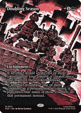 Doubling Season (Borderless) |  Foil (011) [Teenage Mutant Ninja Turtles Eternal-Legal]