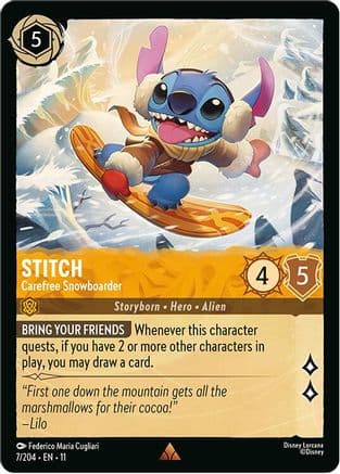 Stitch - Carefree Snowboarder | Cold Foil (7/204) [Winterspell]