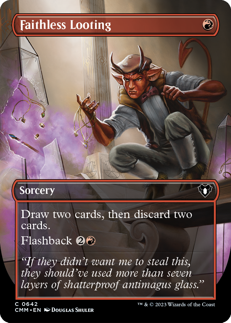 Faithless Looting (Borderless Alternate Art) [Commander Masters] Foil