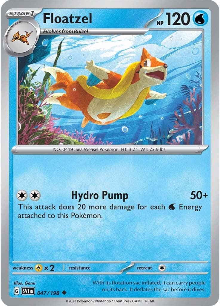 Floatzel 047- SV01 Scarlet & Violet Base Set Reverse Holofoil