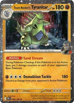 Team Rocket's Tyranitar (Cosmos Holo) 096/182 - Miscellaneous Cards & Products Holofoil