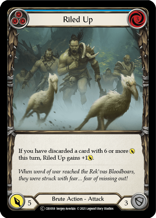 Riled Up (Blue) [U-CRU018] (Crucible of War Unlimited)  Unlimited Rainbow Foil