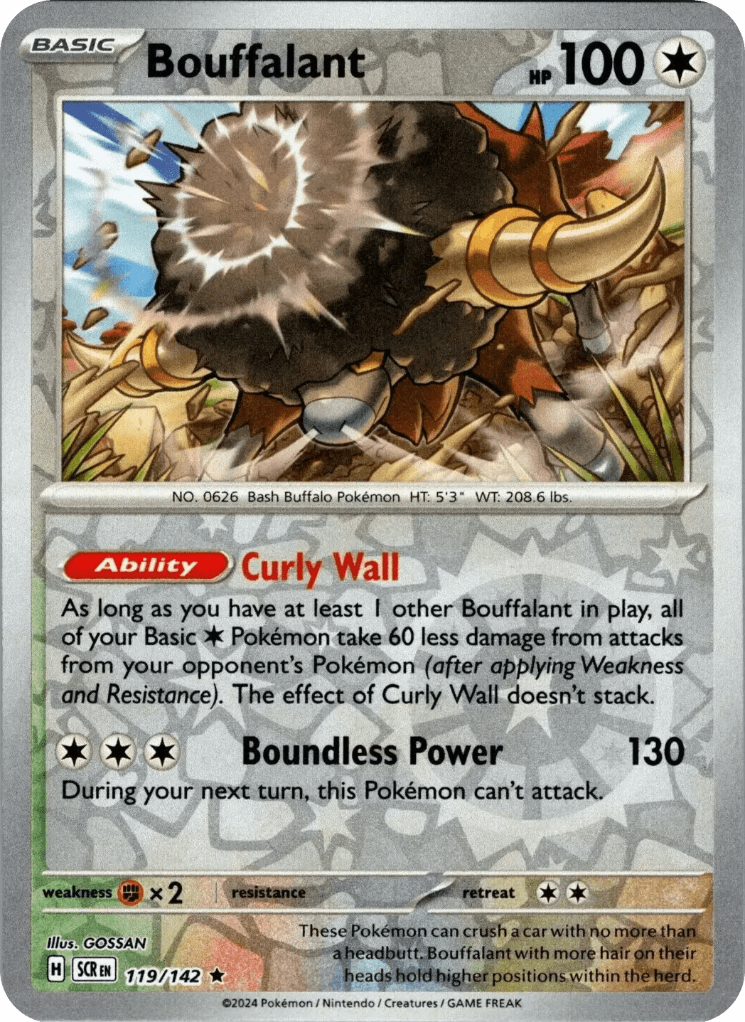 Bouffalant 119- SV07 Stellar Crown Reverse Holofoil