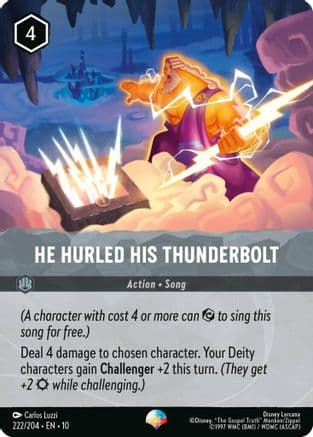 He Hurled His Thunderbolt (Epic) | Holofoil (222/204) [Whispers in the Well]