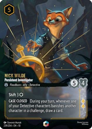 Nick Wilde - Persistent Investigator (Enchanted) | Holofoil (239/204) [Whispers in the Well]