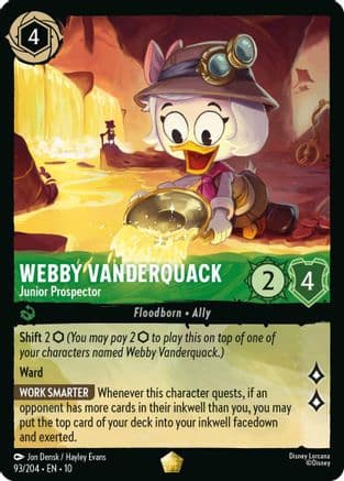 Webby Vanderquack - Junior Prospector | Cold Foil (93/204) [Whispers in the Well]