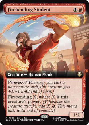 Firebending Student (Extended Art) |  Foil (393) [Buy-A-Box Promos]