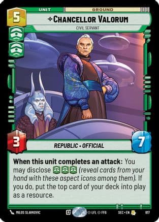 Chancellor Valorum - Civil Servant (Foil) | Foil (617)  [Secrets of Power]