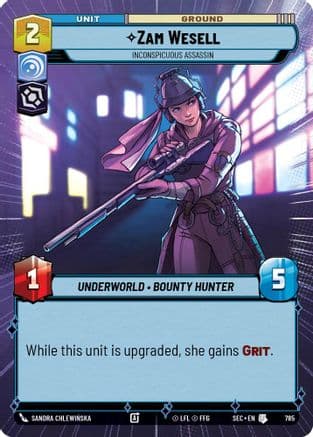 Zam Wesell - Inconspicuous Assassin (Hyperspace Foil) | Foil (785)  [Secrets of Power]