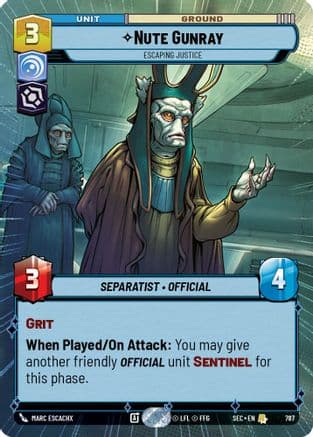 Nute Gunray - Escaping Justice (Hyperspace Foil) | Foil (787)  [Secrets of Power]