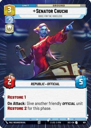 Senator Chuchi - Voice for the Voiceless (Hyperspace Foil) | Foil (801)  [Secrets of Power]