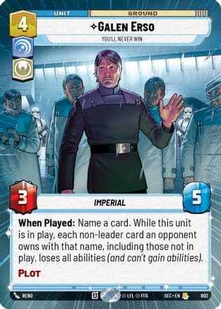 Galen Erso - You'll Never Win (Hyperspace Foil) | Foil (802)  [Secrets of Power]