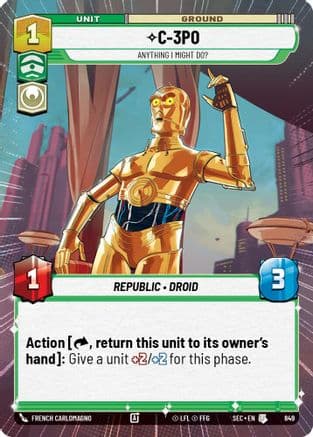 C-3PO - Anything I Might Do? (Hyperspace Foil) | Foil (849)  [Secrets of Power]