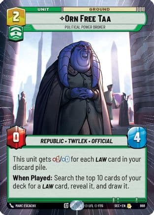 Orn Free Taa - Political Power Broker (Hyperspace Foil) | Foil (868)  [Secrets of Power]