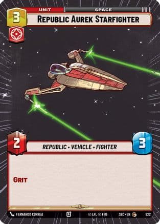 Republic Aurek Starfighter (Hyperspace Foil) | Foil (922)  [Secrets of Power]