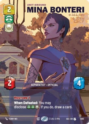 Mina Bonteri - Stop This War (Prestige Foil) | Foil (1083)  [Secrets of Power]