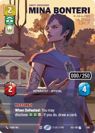 Mina Bonteri - Stop This War (Serialized) | Foil (1126)  [Secrets of Power]