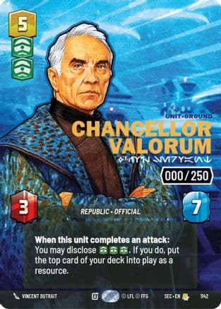 Chancellor Valorum - Civil Servant (Serialized) | Foil (1142)  [Secrets of Power]
