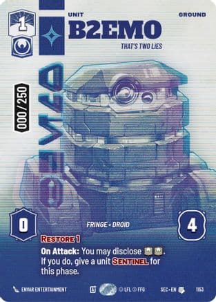 B2EMO - That's Two Lies (Serialized) | Foil (1153)  [Secrets of Power]