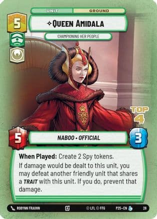 Queen Amidala - Championing Her People (Top 4) |  (28)  [Organized Play Promos]