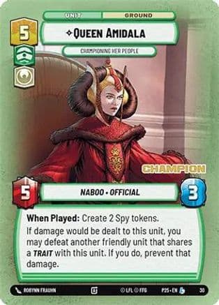 Queen Amidala - Championing Her People (Champion) | Foil (30)  [Organized Play Promos]