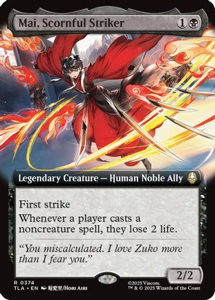 Mai, Scornful Striker (Extended Art) |  Foil (374) [Avatar: The Last Airbender]