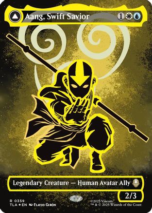 Aang, Swift Savior (Borderless) (Neon Ink Foil) |  Foil (359) [Avatar: The Last Airbender]