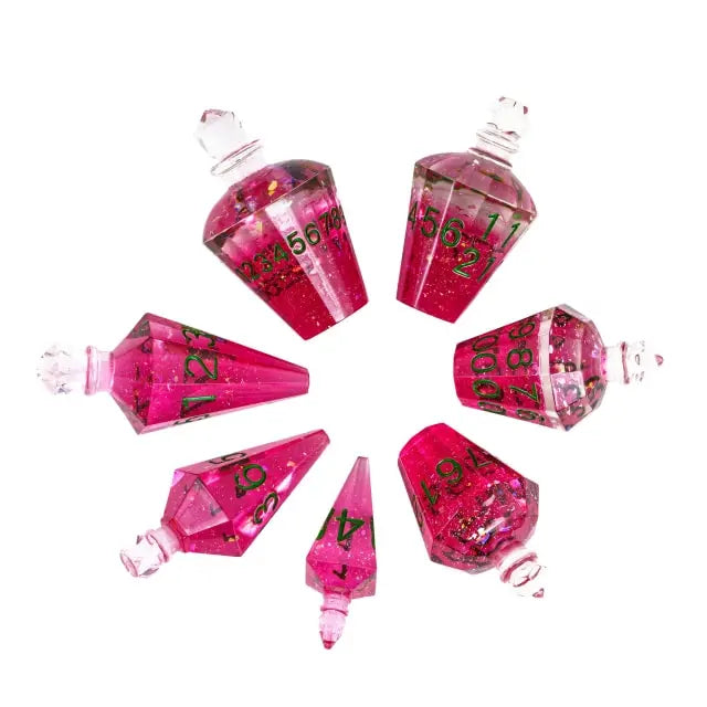 RPG Dice Set | Acrylic | Magic Potion | Pink (D0260)