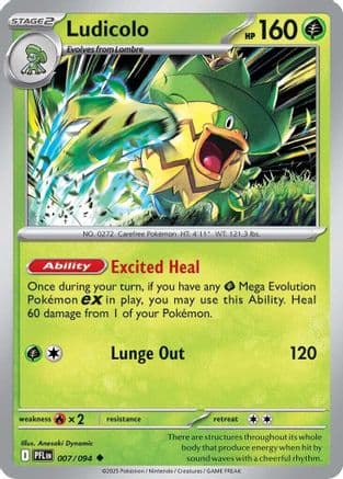 Ludicolo 007/094  ME02 Phantasmal Flames - Uncommon