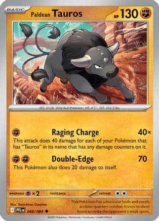 Paldean Tauros 048- ME02 Phantasmal Flames Reverse Holofoil