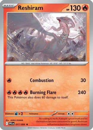 Reshiram 017- ME02 Phantasmal Flames Holofoil