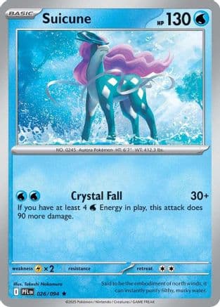Suicune 026- ME02 Phantasmal Flames Reverse Holofoil