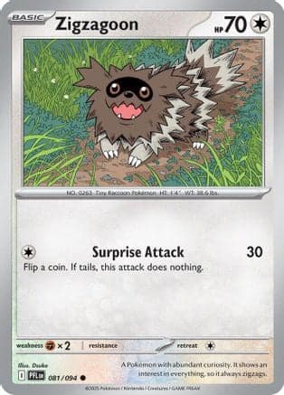 Zigzagoon 081- ME02 Phantasmal Flames Reverse Holofoil