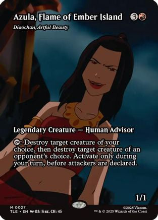 Azula, Flame of Ember Island - Diaochan, Artful Beauty (Borderless) |  Foil (027) [Avatar: The Last Airbender: Eternal-Legal]