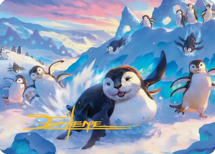 Otter-Penguin Art Card (Gold-Stamped Signature) |  (004) [Art Series: Avatar: The Last Airbender]