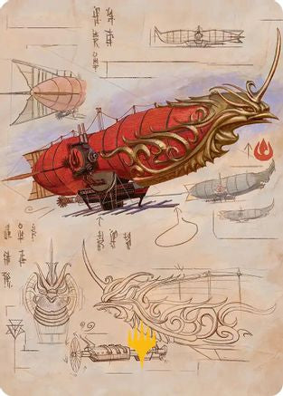 Phoenix Fleet Airship Art Card (Gold-Stamped Planeswalker Symbol) |  (035) [Art Series: Avatar: The Last Airbender]