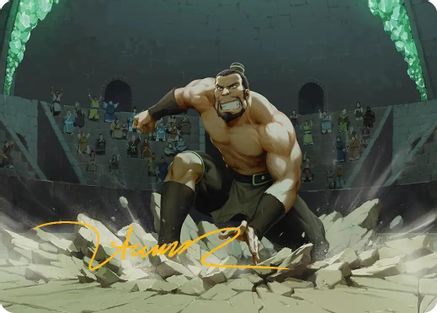 The Boulder, Ready to Rumble Art Card (Gold-Stamped Signature) |  (013) [Art Series: Avatar: The Last Airbender]