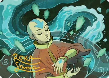 Aang, at the Crossroads Art Card (Gold-Stamped Signature) |  (045) [Art Series: Avatar: The Last Airbender]