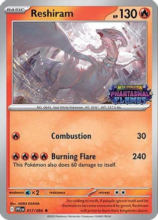 Reshiram (Phantasmal Flames Stamped) 017- Miscellaneous Cards & Products Holofoil