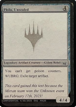 Phila, Unsealed (Reprint) |  () [Un-Known Event Playtest Cards]