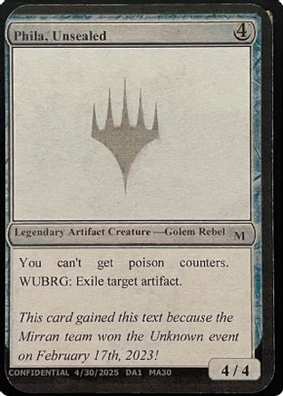 Phila, Unsealed (Reprint) |  () [Un-Known Event Playtest Cards]