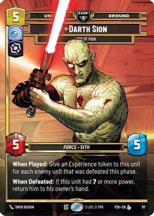 Darth Sion - Lord of Pain (87) | Foil (87)  [Sector and Regional Promos Season 1]